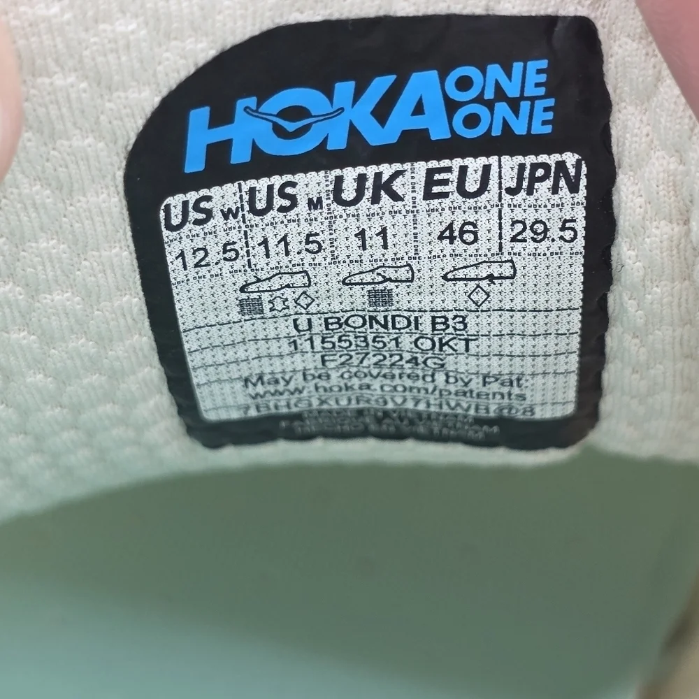 Hoka Womens Bondi B3LS Oat Milk Running Sneaker Shoes 1155351-OKT Size 12.5 NEW